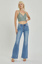 FINAL SALE Charlie Mid Rise Button Down Flare Jeans - Medium