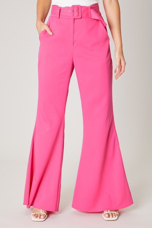 Rosalin Stretch Flare Pants Pink - House of Tinks