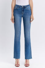 Melinda High Rise Clean Cut Bootcut Full Length Hem Denim Jean