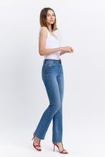 Melinda High Rise Clean Cut Bootcut Full Length Hem Denim Jean