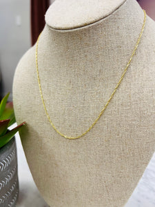 Charm Bar Twisted Chain Necklace - Gold