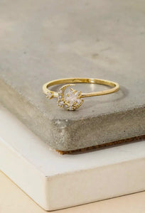 Dainty Moon and Star Ring - Gold