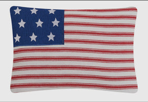 American Flag Embroidered Pillow