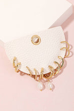 Mixed Metallic Hoop Earrings Set - Silver