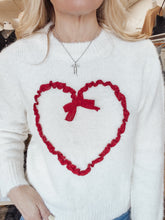 Hearts Entwined Knit Sweater - White