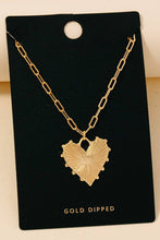 Gold Dipped Shining Heart Pendant Necklace - Gold