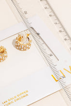 Gold Dipped Dz And Pearl Pave Hoop Earrings - Gold