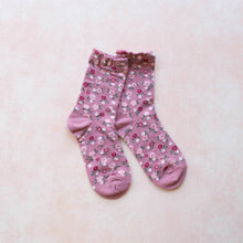 Garden Flower Socks: Blue