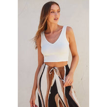 Sunkissed Staple Ribbed Knit Cropped Tank Top - White
