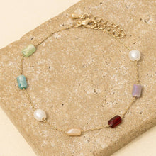 Pearl And Faceted Beads Dainty Chain Bracelet