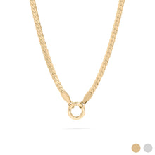 18K Gold PVD Stainless Steel Curb Charm Holder Necklace: Stainless / 16'+2"