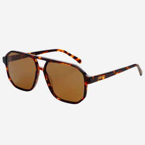 Billie Aviator Sunglasses : Dark Tortoise / Solid Brown