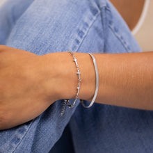18K Gold PVD Stainless Steel Cross Chain Bracelet: Stainless Steel Silver