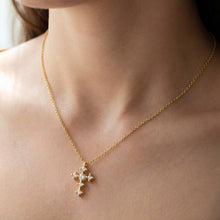 Cz Studded Cross Pendant Necklace