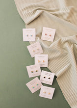 Mini Energy Gem - White Opal - Gold Earrings