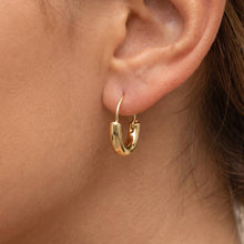 Polished Curved Tube Hoop Earrings: Silver
