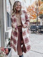 Rosy Plaid Long Jacket