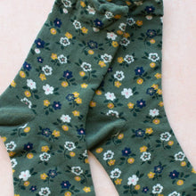Garden Flower Socks: Blue