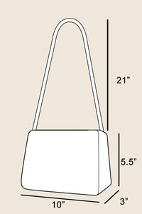 Buckle Closure Crescent Faux Leather Hand Bag - Tan