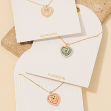 Pearl Set Heart Ribbon Bow Pendant Necklace - White