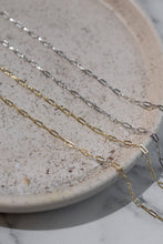 Mini Paperclip Chain Necklace Threader Charm Bar Necklace - Gold 16" + 2"