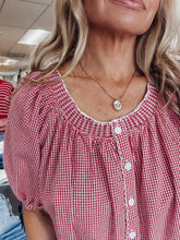 Picnic in Province Puff Sleeve Blouse - Red