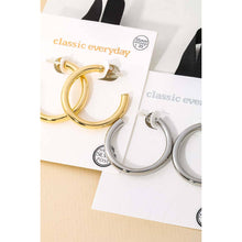 Thick 35mm Open Hoop Earrings - Gold