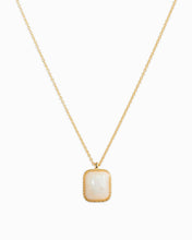 Square Semi Precious Stone Necklace: Brown