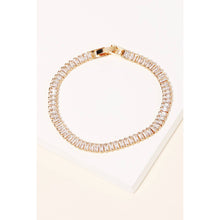 Baguette Rhinestone Tennis Bracelet - Gold