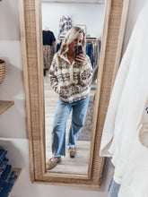 Aspen Trails Fleece Pullover - Cream/Brown Aztec