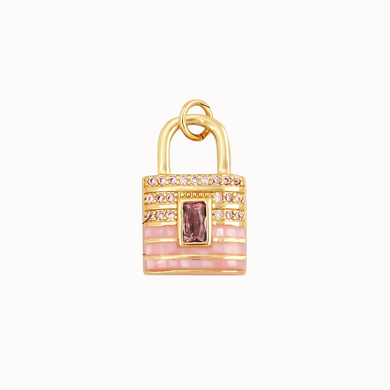 Blushing Lock Charm Bar - Gold