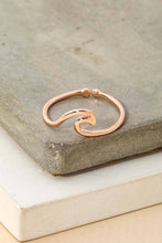Gold Dipped Wave Cutout Adjustable Ring - R