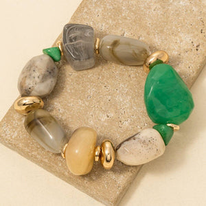 Assorted Stone Bracelet - Green