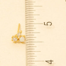 Mini Triple Rhinestone Stud Earring - Gold