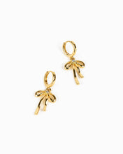Droopy Bow Drop Huggie Earrings - Silver
