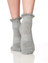 Lucky Honey Ruffle Grippy Sock Grey