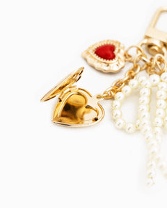 Multi Line Vintage Gothic Bag Charm - Gold