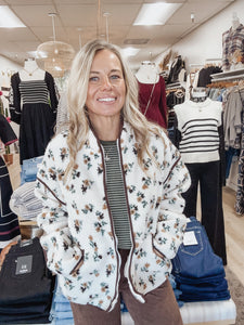 Wildflower Sherpa Zip Up Jacket