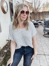 Boho Crochet Short Sleeve Top - Oyster