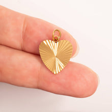 18K Gold PVD Stainless Steel Sunburst Heart Charm Bar - Stainless Steel Silver