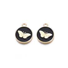 Gold and Black Butterfly Disk Charm Bar