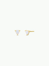 Mini Energy Gem - White Opal - Gold Earrings