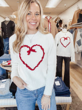 Hearts Entwined Knit Sweater - White