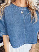 FINAL SALE Coastal Cool Denim Crop Top