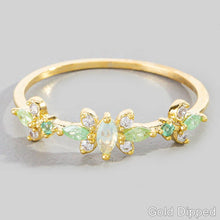 Delicate Multi Colored Cz Studded Ring: Gold