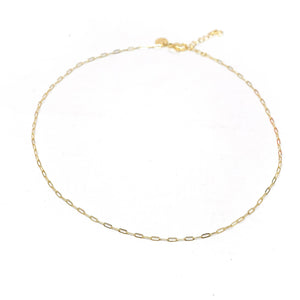 Mini Paperclip Chain Necklace | Threader Charm Necklace  : Gold / 16" + 2"