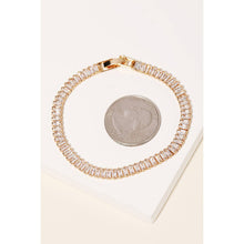 Baguette Rhinestone Tennis Bracelet - Gold