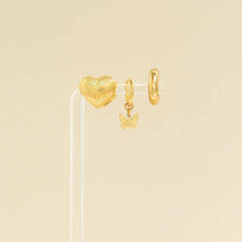 18K Gold PVD Stainless Steel Butterfly Huggie Earrings - Gold