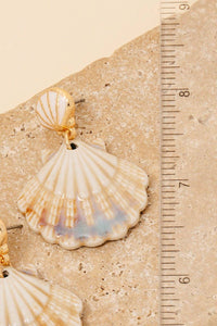 Double Clam Shell Dangle Earrings