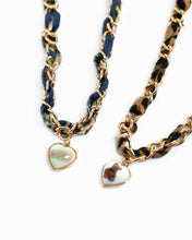 Leopard Scarf Heart Teddy Bear Chain Necklace